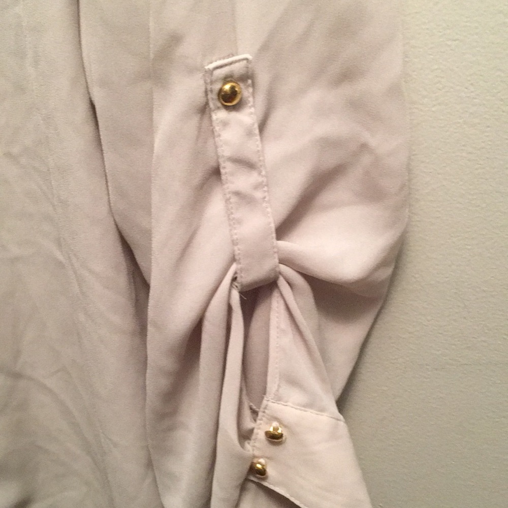 🍂🍁Cream Collared Top Plus - Picture 3 of 4